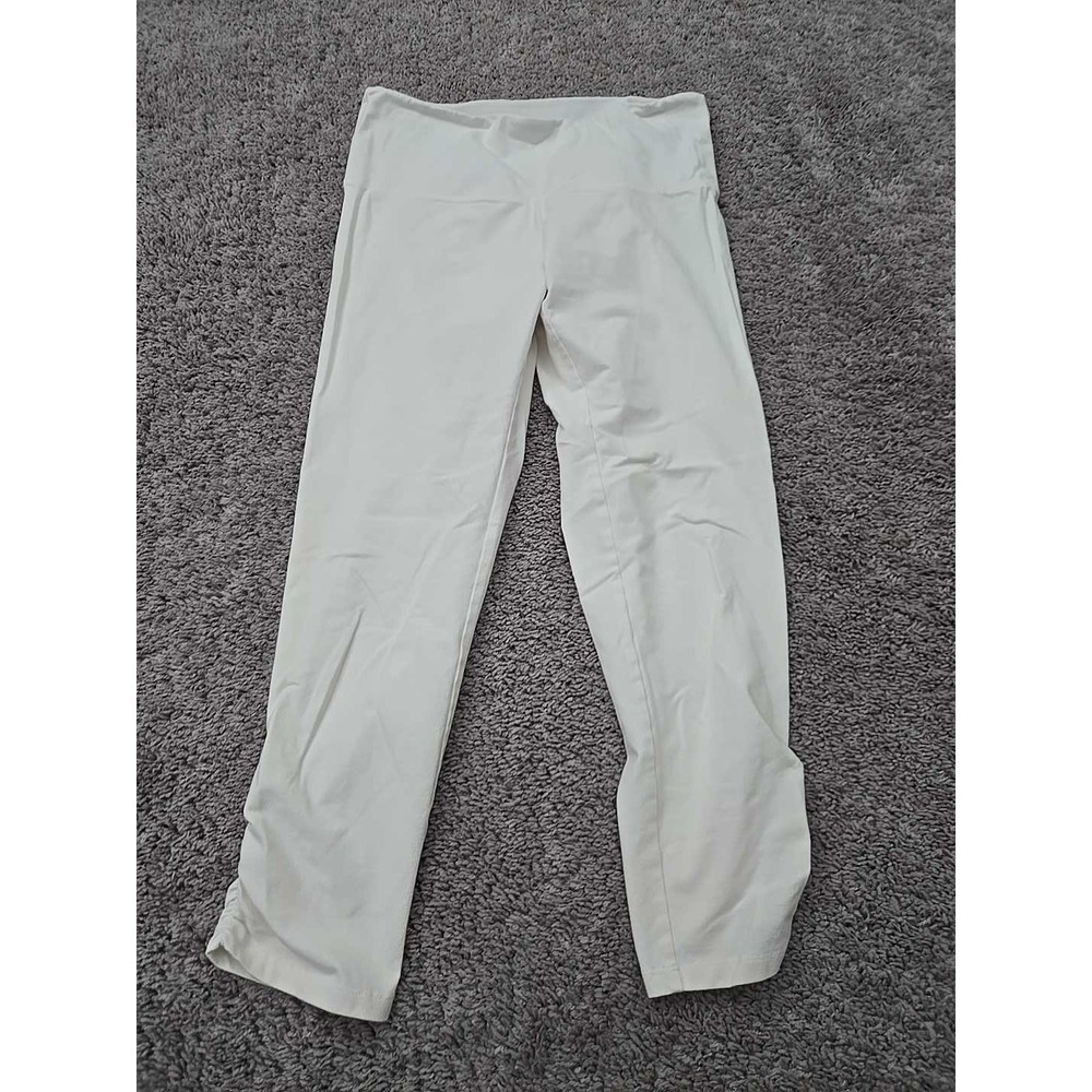 Soft Surroundings Leggings Womens S White Ruched Crop Capri Athleisure Yoga